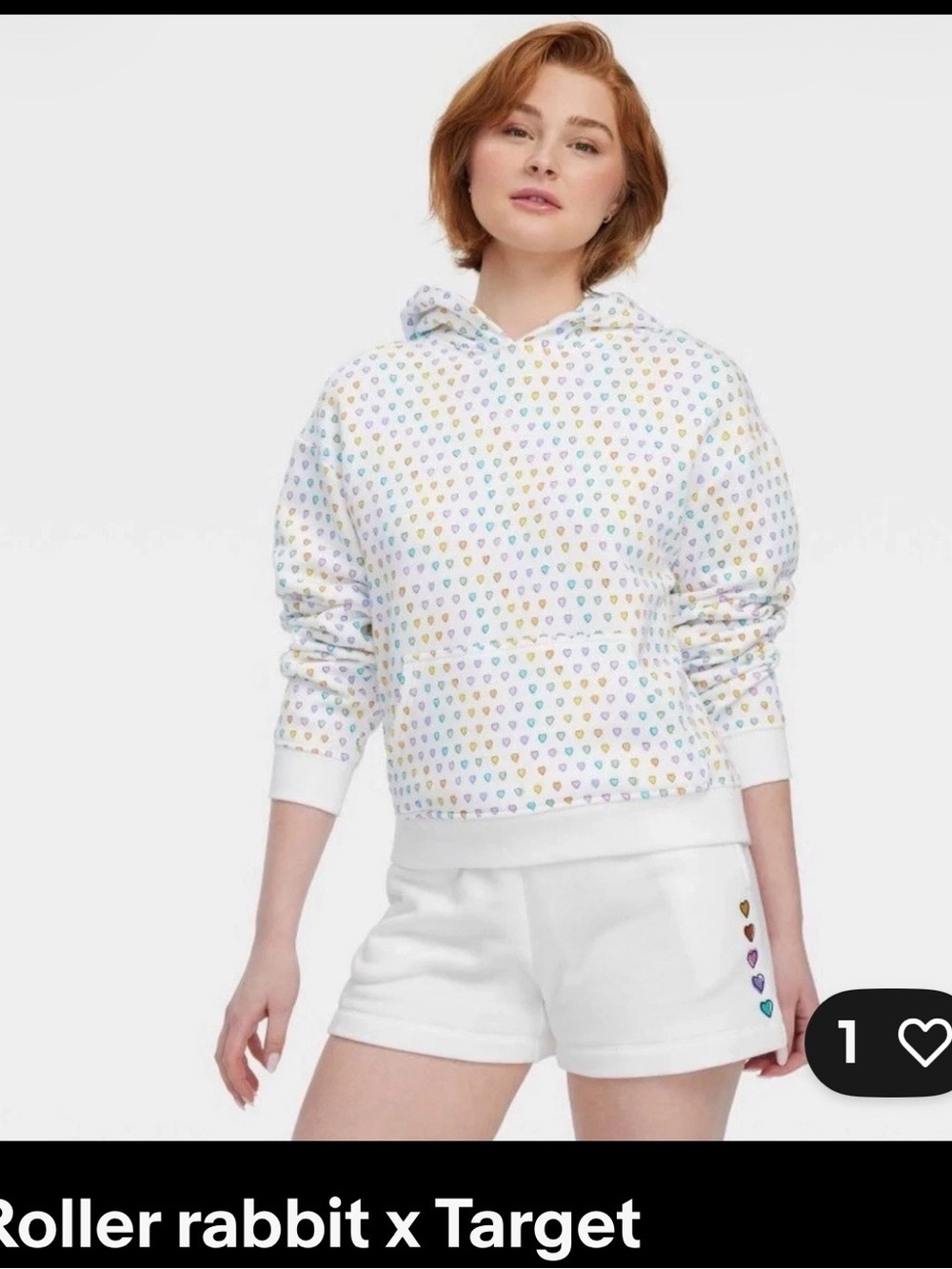 Roller Rabbit x Target Sz. L Large Disco Hearts Wave Hoodie Sweatshirt NWT
